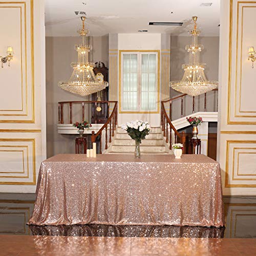 Eternal Beauty Sequin Tischdecken für Hochzeit Bankett Halloween Party Chrismas Silvester., Textil, rose gold, 127*203.22 cm von Eternal Beauty