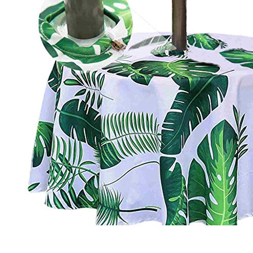 Eternal Beauty Runde Palmblatt-Tischdecke für drinnen und draußen, spritzwassergeschützt, mit Schirmloch und Reißverschluss, für Terrasse, Garten, Party und Grillen, 152 cm Eternal Beauty Runde Palmblatt-Tischdecke für drinnen und draußen, spritzwassergeschützt, mit Schirmloch und Reißverschluss, für Terrasse, Garten, Party und Grillen, 152 cm von Eternal Beauty