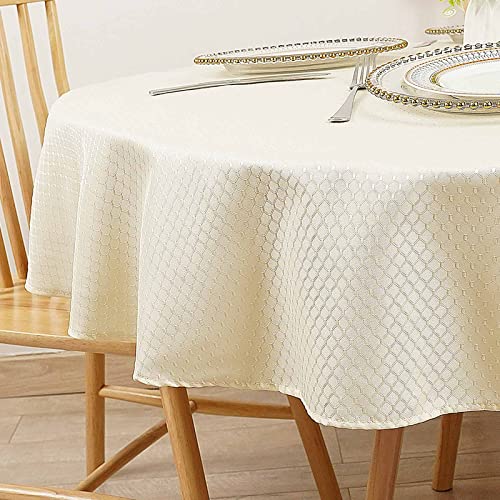 Eternal Beauty Tischdecke, abwischbar, rund, 150 cm Durchmesser, abwischbar, wasserdicht, runde Tischdecke, Polyester, waschbar, für runden Esstisch, Restaurant, Beige Eternal Beauty Tischdecke, abwischbar, rund, 150 cm Durchmesser, abwischbar, wasserdicht, runde Tischdecke, Polyester, waschbar, für runden Esstisch, Restaurant, Beige von Eternal Beauty