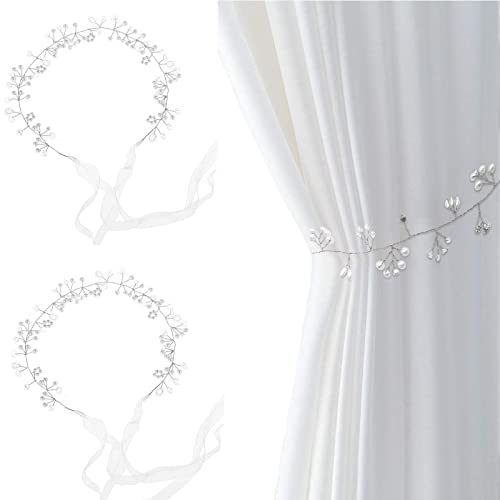 2 Stück Vorhang Raffhalter, Holdbacks Vorhanghaken, Gardinen Raffhalter Perle Gardinen Halter, für Schlafzimmer, Büro, Raumdekoration 2 Stück Vorhang Raffhalter, Holdbacks Vorhanghaken, Gardinen Raffhalter Perle Gardinen Halter, für Schlafzimmer, Büro, Raumdekoration von Eterspr