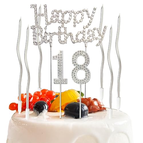 4 Stück Strass 18 Zahl Kuchendeckel, Geburtstag Kuchen Topper, Tortenaufleger, für Erwachsene Zeremonie Jahrestag Geburtstag Party Zubehör 4 Stück Strass 18 Zahl Kuchendeckel, Geburtstag Kuchen Topper, Tortenaufleger, für Erwachsene Zeremonie Jahrestag Geburtstag Party Zubehör von Eterspr