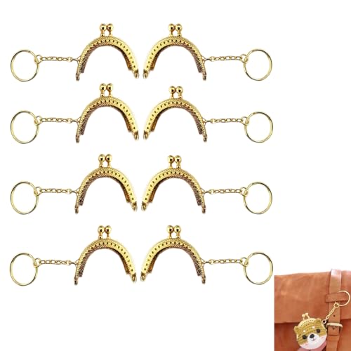 8 Stück Geldbörse Rahmen Kuss Schließe, Taschenbügel Verschluss, Metallbogen Rahmen Kuss Haken Verschluss, für Geldbörsen, Handtaschen, Basteldekoration(Golden) von Eterspr