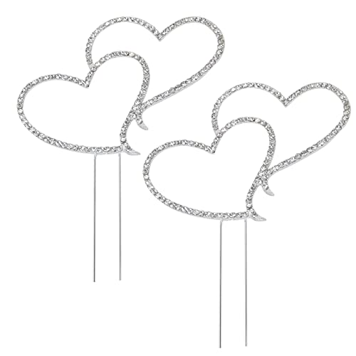 Eterspr 2 Stück Tortenaufsatz, Double Love Herzform Hochzeitstorte Dekoration, Hochzeit Cake Topper, Gut für Hochzeitstortendekoration, Hochzeitsfeier von Eterspr