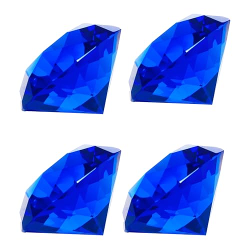 Eterspr 4 Blau Klare Kristall Glas Diamant, kristall Diamant Schmucksteinen, für Hochzeitsdekoration, Partydekoration, Schaufensterdekoration(Blau,40mm) von Eterspr