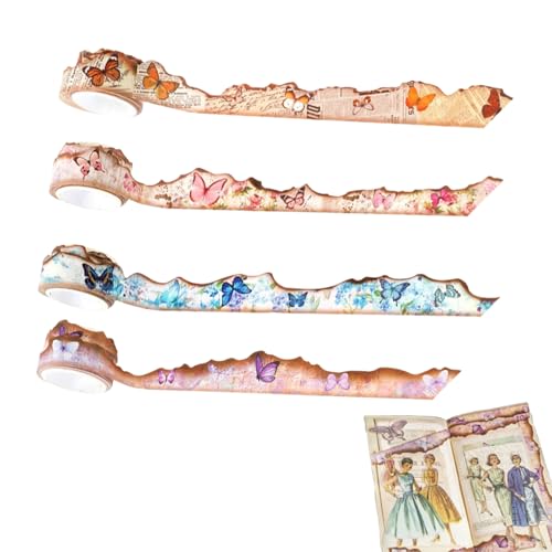 Eterspr 4 Stück Pre-Cut Washi Tape Stickers, Washi Tape Set, Dekoratives Klebeband, for Scrapbook Supplies, DIY Handwerk, Planer, Geschenkverpackung von Eterspr