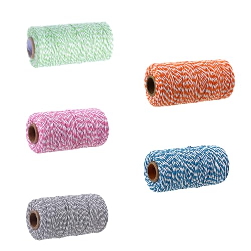 Eterspr 5 Rollen Mischfarben Baumwollschnur, Zweifarbiger Baumwollfaden, 100M Baumwollschnur, Geeignet für Bastelarbeiten, Dekoration und Geschenkverpackungen Eterspr 5 Rollen Mischfarben Baumwollschnur, Zweifarbiger Baumwollfaden, 100M Baumwollschnur, Geeignet für Bastelarbeiten, Dekoration und Geschenkverpackungen von Eterspr