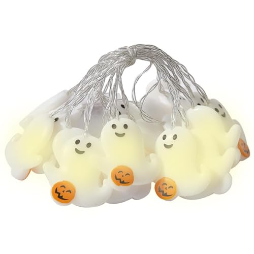 Eteslot Halloween Gespenst Lichterkette - 2m 10LED Batteriebetrieben für Herbst Deko und Erntedankfest von Eteslot