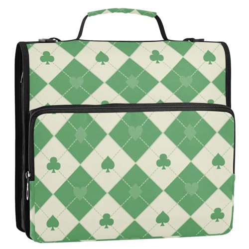 Aktenordner mit Griff und abnehmbarem Schultergurt, 3,8 cm, mit 3 Ringen, inklusive Reißverschlusstasche, Portfolio-Ordner für Schule/Büro, Carpeta con bolsillo Extra von EtherSpher