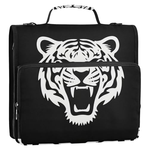 Angry Tigers 3-Ring-Ordner mit 3 Ringen, robust, mit Reißverschluss, inklusive Reißverschlusstasche, tragbar, für Zuhause, Reisen, sichere Aufbewahrungstasche für Schule, Encuadernador de Cartera Angry Tigers 3-Ring-Ordner mit 3 Ringen, robust, mit Reißverschluss, inklusive Reißverschlusstasche, tragbar, für Zuhause, Reisen, sichere Aufbewahrungstasche für Schule, Encuadernador de Cartera von EtherSpher