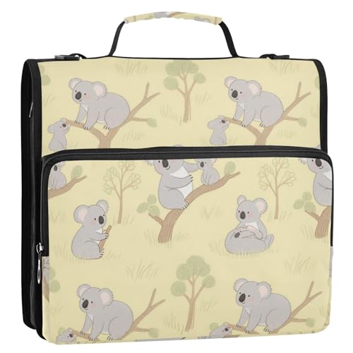 Ast Koala grau gelb 3 Ringe Ordner mit extra Taschen mit Schultergurt und Griff, wasserdichte Dokumententasche für Schule/Büro, Carpeta con bolsillo Extra Ast Koala grau gelb 3 Ringe Ordner mit extra Taschen mit Schultergurt und Griff, wasserdichte Dokumententasche für Schule/Büro, Carpeta con bolsillo Extra von EtherSpher