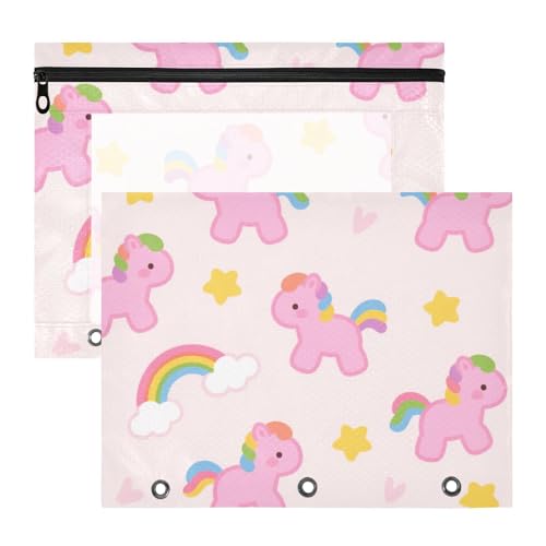 Binder 3-Loch 3 Loch Locher für 3 Ringe Binder 2 Pack Schüler Schulbedarf Niedlich Cartoon Rosa Regenbogen Pferd Binder 3-Loch 3 Loch Locher für 3 Ringe Binder 2 Pack Schüler Schulbedarf Niedlich Cartoon Rosa Regenbogen Pferd von EtherSpher