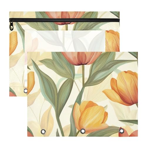 Binder-Bleistiftbeutel, stabile 3-Loch-Tasche für 3 Ringe, 2 Stück, Lehrer, Klassenzimmer, Vintage-Blume Binder-Bleistiftbeutel, stabile 3-Loch-Tasche für 3 Ringe, 2 Stück, Lehrer, Klassenzimmer, Vintage-Blume von EtherSpher