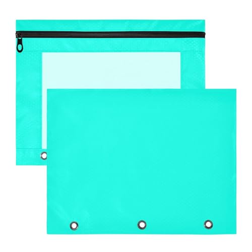 Binder-Bleistiftbeutel, tragbar, 3 Löcher, Tasche für 3 Ringe, 2 Stück, Lehrer, Büro, Mintgrün Binder-Bleistiftbeutel, tragbar, 3 Löcher, Tasche für 3 Ringe, 2 Stück, Lehrer, Büro, Mintgrün von EtherSpher