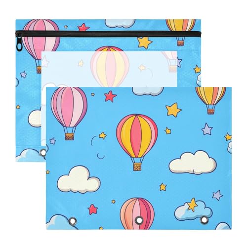 Binder-Bleistiftetui, Sichtfenster, Kunststoff, Dokumentenmappe für A4-Papier, Briefe, 2 Stück, Lehrer, Klassenzimmer, blauer Heißluftballon Binder-Bleistiftetui, Sichtfenster, Kunststoff, Dokumentenmappe für A4-Papier, Briefe, 2 Stück, Lehrer, Klassenzimmer, blauer Heißluftballon von EtherSpher