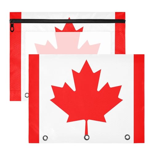 Binder-Bleistiftetui, transparentes Fenster, 3 Löcher, Tasche für 3 Ringe, 2 Stück, Lehrerklasse, Kanada-Flagge Binder-Bleistiftetui, transparentes Fenster, 3 Löcher, Tasche für 3 Ringe, 2 Stück, Lehrerklasse, Kanada-Flagge von EtherSpher