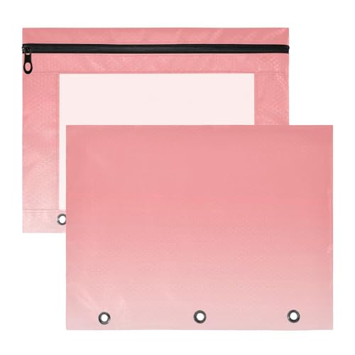 Binder-Federmäppchen mit Reißverschluss, Kunststoff-Aktenordner für 3 Ringe, 2 Stück, Studenten, Büro, Orange, Farbverlauf von EtherSpher