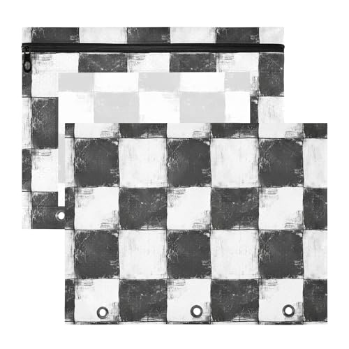 Binder Portable Pocket Folders for 3 Rings Binder 2 Pack Teacher Home Black and White Check Pattern Binder Portable Pocket Folders for 3 Rings Binder 2 Pack Teacher Home Black and White Check Pattern von EtherSpher