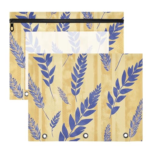 Bindertaschen, 3 Löcher, 3 Locher für A4-Papier, Briefe, 2 Stück, Lehrer, Schulanfang, Blau, Weizen, Gold, gestreift Bindertaschen, 3 Löcher, 3 Locher für A4-Papier, Briefe, 2 Stück, Lehrer, Schulanfang, Blau, Weizen, Gold, gestreift von EtherSpher