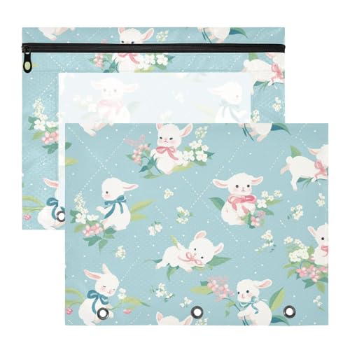 Bindertaschen, 3 Löcher, 3 Löcher, Tasche für A4-Papier, Briefe, 2 Stück, Lehrer, Schulanfang, Blume, niedliches Cartoon-Schaf Bindertaschen, 3 Löcher, 3 Löcher, Tasche für A4-Papier, Briefe, 2 Stück, Lehrer, Schulanfang, Blume, niedliches Cartoon-Schaf von EtherSpher
