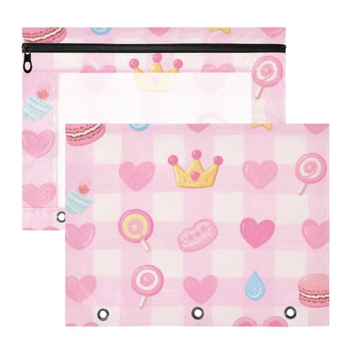 Bindertaschen, Stifthalter mit 3 Löchern, für 3 Ringe, 2 Stück, Lehrerklasse, niedliche rosa süße Charakterlinien Bindertaschen, Stifthalter mit 3 Löchern, für 3 Ringe, 2 Stück, Lehrerklasse, niedliche rosa süße Charakterlinien von EtherSpher