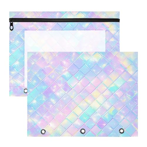 Bindertaschen mit 3 verstärkten Ösen, Kunststoff-Aktenordner für 3 Ringe, 2 Stück, Lehrer, Büro, Regenbogen-Drachenwaage, schimmernd Bindertaschen mit 3 verstärkten Ösen, Kunststoff-Aktenordner für 3 Ringe, 2 Stück, Lehrer, Büro, Regenbogen-Drachenwaage, schimmernd von EtherSpher