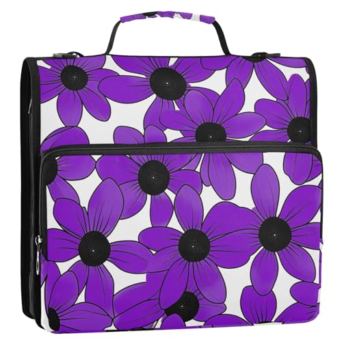 Black-Eyed Susan Simple Line Art Valentinesnes Violett, 1/2 Ordner, Büroordner, 3 Ringe, 3,8 cm, mit Klemmbrett (Luckyword) von EtherSpher