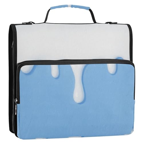 Blue Ice Cream 3,8 cm Ringordner Organizer mit Schultergurt und Griff, einfach zu tragen, Schulordner, Organizer für Schule, Bolsa de Cremallera Blue Ice Cream 3,8 cm Ringordner Organizer mit Schultergurt und Griff, einfach zu tragen, Schulordner, Organizer für Schule, Bolsa de Cremallera von EtherSpher