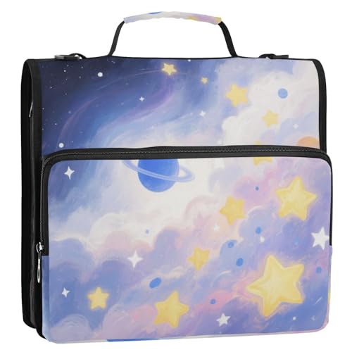 Blue Planet 1/2 Pack Binder Ästhetischer Ordner Runde Ringe 1,2 Zoll mit Klemmbrett (Glückwort) von EtherSpher