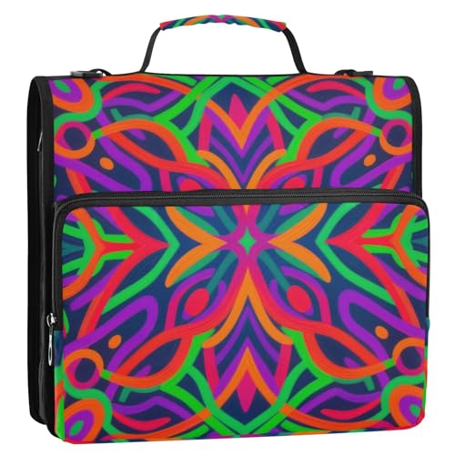Böhmische bunte Muster, 1/2er-Pack, Ordner, Büroordner, Zubehör, runde Ringe, 3,8 cm, mit Klemmbrett (Glückswort) von EtherSpher