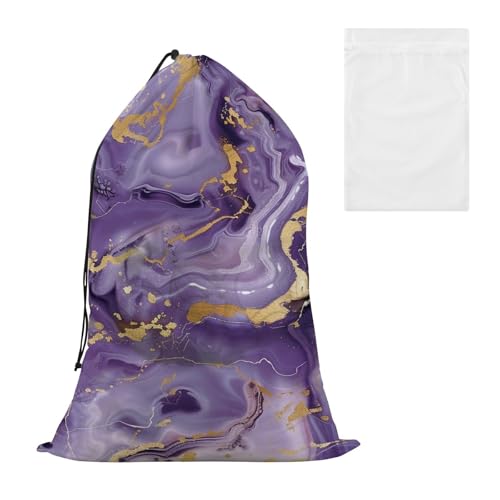 Bolsa Para Ropa Sucia Wäschesammler mit Netzstoff, dekorativ, extra groß, mit Netzstoff, passend für die meisten Wäschekörbe oder -körbe, Violett / goldfarben Bolsa Para Ropa Sucia Wäschesammler mit Netzstoff, dekorativ, extra groß, mit Netzstoff, passend für die meisten Wäschekörbe oder -körbe, Violett / goldfarben von EtherSpher