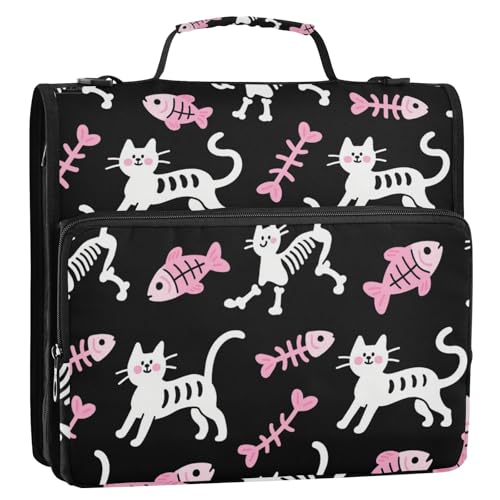 Bolsa de Cremallera Organizer mit 3 Ringen, 3,8 cm, mit Schultergurt und Griff, einfach zu tragen, Schulbedarf, Organizer für Mittelschüler, 3,8 cm, Weiß von EtherSpher