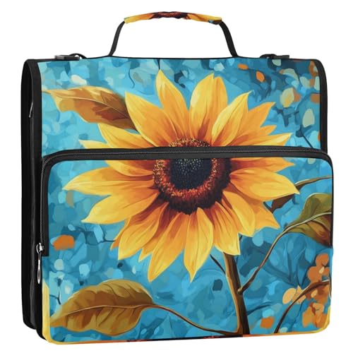 Bolsa de almacenamiento de archivos Ringbuch mit 3 Ringen und Reißverschluss, leicht zu transportieren, Dokumenten-Organizer, Tasche für Büro, Schule, Gelb von EtherSpher