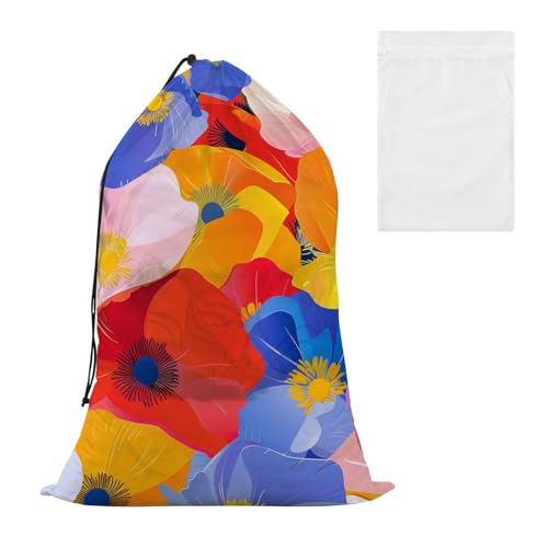 Bolsa para lavadora Wäschesäcke mit buntem Blumenmuster, groß, mit Netzstoff, für Schule, Reisen, Studentenwohnheim, Kordelzug-Verschluss Bolsa para lavadora Wäschesäcke mit buntem Blumenmuster, groß, mit Netzstoff, für Schule, Reisen, Studentenwohnheim, Kordelzug-Verschluss von EtherSpher