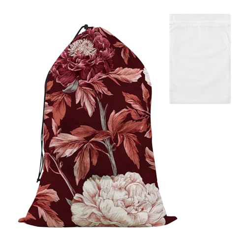 Bolsas para lavanderia Wäschesack mit Vintage-Blumen, dekorativer großer Netzstoff, mit Wäschesäcken, einfach zu montieren, waschbar, rotbraun Bolsas para lavanderia Wäschesack mit Vintage-Blumen, dekorativer großer Netzstoff, mit Wäschesäcken, einfach zu montieren, waschbar, rotbraun von EtherSpher