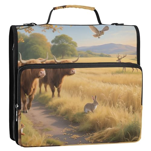 Braunes schottisches Hochlandrind 3,8 cm Ringordner Organizer mit Schultergurt und Griff, inklusive Reißverschlusstasche, tragbar, für Zuhause, Reisen, sichere Aufbewahrungstasche für Büro, Schule Braunes schottisches Hochlandrind 3,8 cm Ringordner Organizer mit Schultergurt und Griff, inklusive Reißverschlusstasche, tragbar, für Zuhause, Reisen, sichere Aufbewahrungstasche für Büro, Schule von EtherSpher