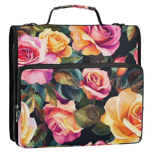 Bunte Rosen, 1/2 Packungen, Büroordner, 3 Ringe, 3,8 cm, mit Klemmbrett (Luckyword) von EtherSpher