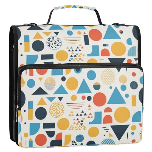 Bunter regulärer abstrakter 3-Ring-Ordner mit 3 Ringen, Reißverschluss, mit Griff, inklusive Reißverschlusstasche, Dokumentenmappe, Organizer für Mittelschule, Bolsa de Cremallera Bunter regulärer abstrakter 3-Ring-Ordner mit 3 Ringen, Reißverschluss, mit Griff, inklusive Reißverschlusstasche, Dokumentenmappe, Organizer für Mittelschule, Bolsa de Cremallera von EtherSpher