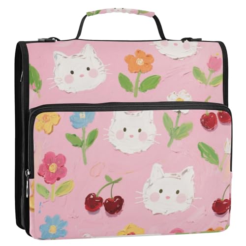 Cartoon Bunte kreisförmige Blumen, 3 Ringe, 3,8 cm, stabiler Reißverschluss, Ordner mit Griff und abnehmbarem Schultergurt, wasserdicht, Dokumenten-Organizer, Tasche für Büro, Schule, Clip de Cartoon Bunte kreisförmige Blumen, 3 Ringe, 3,8 cm, stabiler Reißverschluss, Ordner mit Griff und abnehmbarem Schultergurt, wasserdicht, Dokumenten-Organizer, Tasche für Büro, Schule, Clip de von EtherSpher