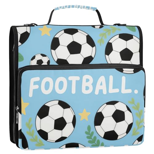Cartoon-Fußball, 1/2 Packungen, Ordner, Bürobedarf, runde Ringe, 3,8 cm mit Klemmbrett (Glückswort) von EtherSpher