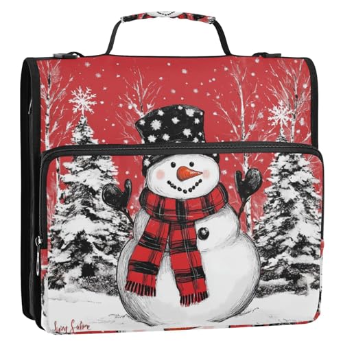 Cartoon-Organizer mit 3 Ringen, niedlicher weißer Schneemann, 3,8 cm, mit Schultergurt, mehrere Taschen, Dokumentenmappe, Organizer für Mittelschüler, Carpeta del organizador Cartoon-Organizer mit 3 Ringen, niedlicher weißer Schneemann, 3,8 cm, mit Schultergurt, mehrere Taschen, Dokumentenmappe, Organizer für Mittelschüler, Carpeta del organizador von EtherSpher