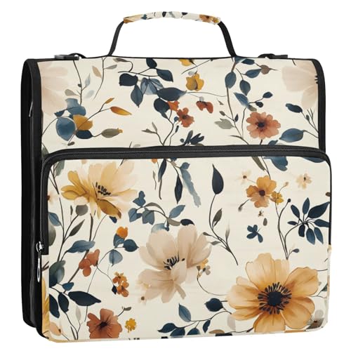 Ceibo Argentinische Blumen-Organizer mit 3 Ringen, 3,8 cm, mit Schultergurt und Griff, mehrere Taschen, Dokumentenmappe für Schule und Büro, Cartera con cremallera Ceibo Argentinische Blumen-Organizer mit 3 Ringen, 3,8 cm, mit Schultergurt und Griff, mehrere Taschen, Dokumentenmappe für Schule und Büro, Cartera con cremallera von EtherSpher