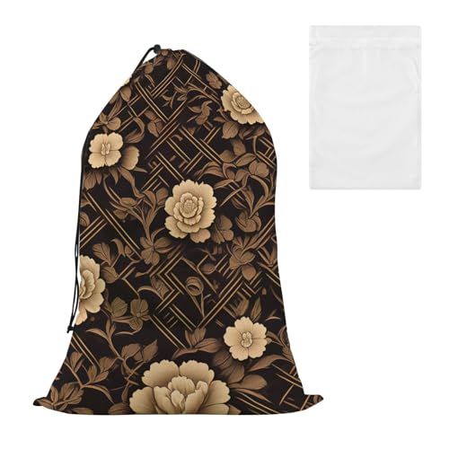 Dekorative Aufbewahrungstasche für schmutzige Wäsche, Vintage-Stil, goldfarben, mit Netzstoff, für Schule, Reisen, Studentenwohnheim, waschbar, Bolsa para la lavanderia Dekorative Aufbewahrungstasche für schmutzige Wäsche, Vintage-Stil, goldfarben, mit Netzstoff, für Schule, Reisen, Studentenwohnheim, waschbar, Bolsa para la lavanderia von EtherSpher