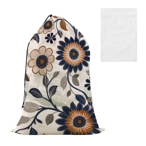 Dekorative Aufbewahrungstasche mit Netzstoff, Vintage-Stil, Retro-Blumen, für Studentenwohnheim oder Reisen, waschbar, Bolsa para hechar ropa sucia Dekorative Aufbewahrungstasche mit Netzstoff, Vintage-Stil, Retro-Blumen, für Studentenwohnheim oder Reisen, waschbar, Bolsa para hechar ropa sucia von EtherSpher