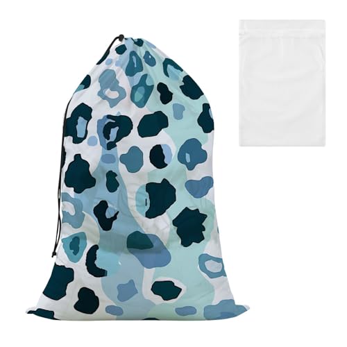 Dekorativer Wäschekorb, Wäschesack mit Netzstoff, Leopardenmuster, Blau, einfache Montage, Wäschekorb, Kordelzug-Verschluss, Bolsa para laundry de tela Dekorativer Wäschekorb, Wäschesack mit Netzstoff, Leopardenmuster, Blau, einfache Montage, Wäschekorb, Kordelzug-Verschluss, Bolsa para laundry de tela von EtherSpher