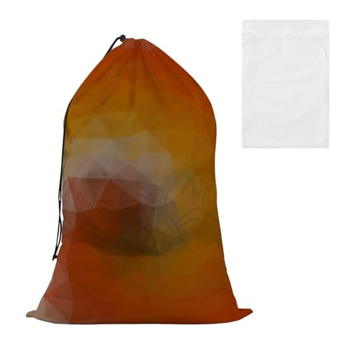 Dekorativer Wäschesack mit orangefarbenem Farbverlauf, für Reisen, mit Netzstoff, Wäschesammler-Set, für Schule, Reisen, Studentenwohnheim, Kordelzug-Verschluss, Bolsas de tela para laundry Dekorativer Wäschesack mit orangefarbenem Farbverlauf, für Reisen, mit Netzstoff, Wäschesammler-Set, für Schule, Reisen, Studentenwohnheim, Kordelzug-Verschluss, Bolsas de tela para laundry von EtherSpher