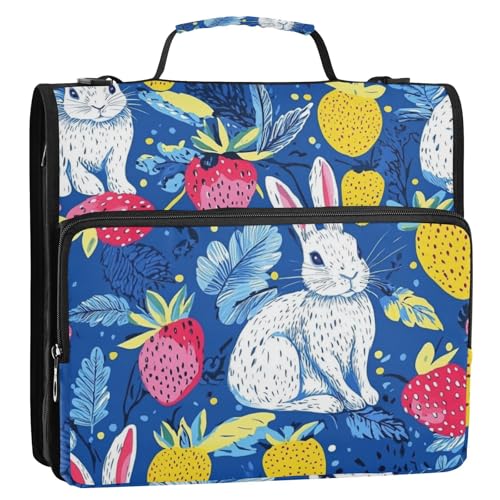 Dokumentenmappe mit 3 Ringen und Reißverschluss, 3,8 cm, mit Schultergurt und Griff, mehrere Taschen, Dokumentenmappe, Organizer für Mittelschule, Bolsa de Cremallera von EtherSpher