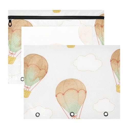 Federmäppchen, 3 Löcher, 3 Locher für 3 Ringe, Ordner, 2 Stück, Studenten, Klasse, Braun, Sonne, Heißluftballon Federmäppchen, 3 Löcher, 3 Locher für 3 Ringe, Ordner, 2 Stück, Studenten, Klasse, Braun, Sonne, Heißluftballon von EtherSpher