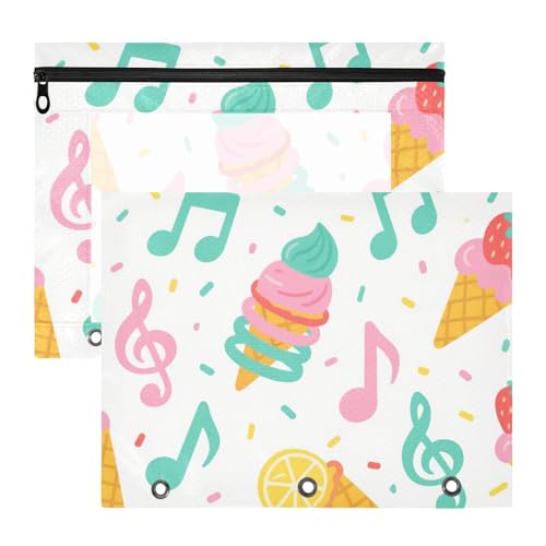 Federmäppchen, 3 Löcher, 3 Locher für A4-Papier, Briefe, 2 Stück, Studenten, Klassenzimmer, Sommereis, Musiknoten, leuchtend bunt Federmäppchen, 3 Löcher, 3 Locher für A4-Papier, Briefe, 2 Stück, Studenten, Klassenzimmer, Sommereis, Musiknoten, leuchtend bunt von EtherSpher