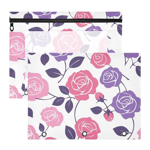 Federmäppchen, Mehrzwecktasche, 3 Löcher, für 3 Ringe, 2 Stück, Studenten, Büro, Rose Federmäppchen, Mehrzwecktasche, 3 Löcher, für 3 Ringe, 2 Stück, Studenten, Büro, Rose von EtherSpher