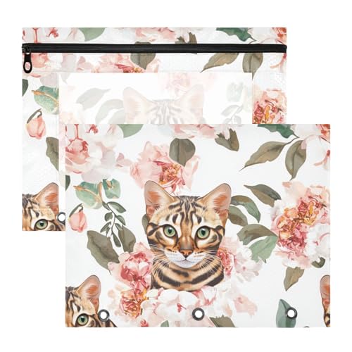 Federmäppchen, Mehrzwecktasche mit 3 Löchern, für 3 Ringe, 2 Stück, Studenten, Klasse, schick, Bengalkatzen, Weiß Federmäppchen, Mehrzwecktasche mit 3 Löchern, für 3 Ringe, 2 Stück, Studenten, Klasse, schick, Bengalkatzen, Weiß von EtherSpher